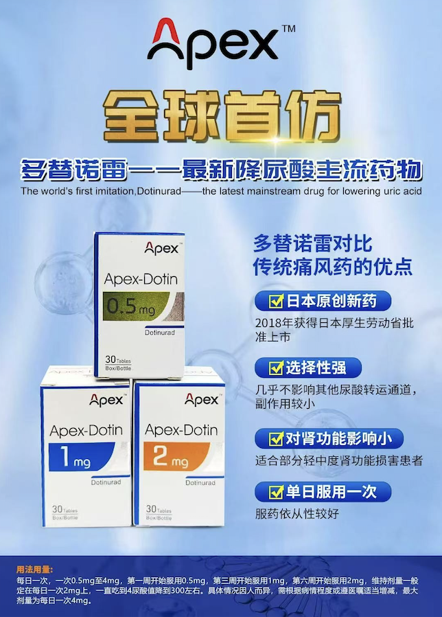 多替诺雷（Dotinurad）对比非布司他哪个好