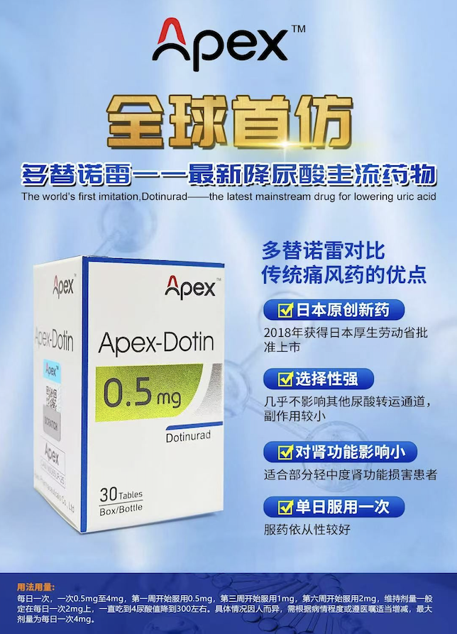 仿制药多替诺雷（Dotinurad）0.5mg价格是多少？
